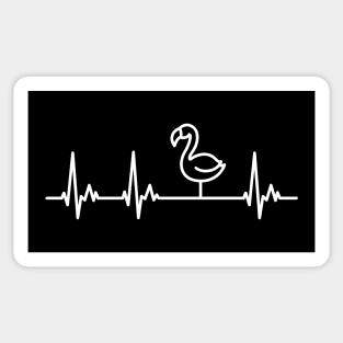 Flamingo Lover Heartbeat Design Sticker